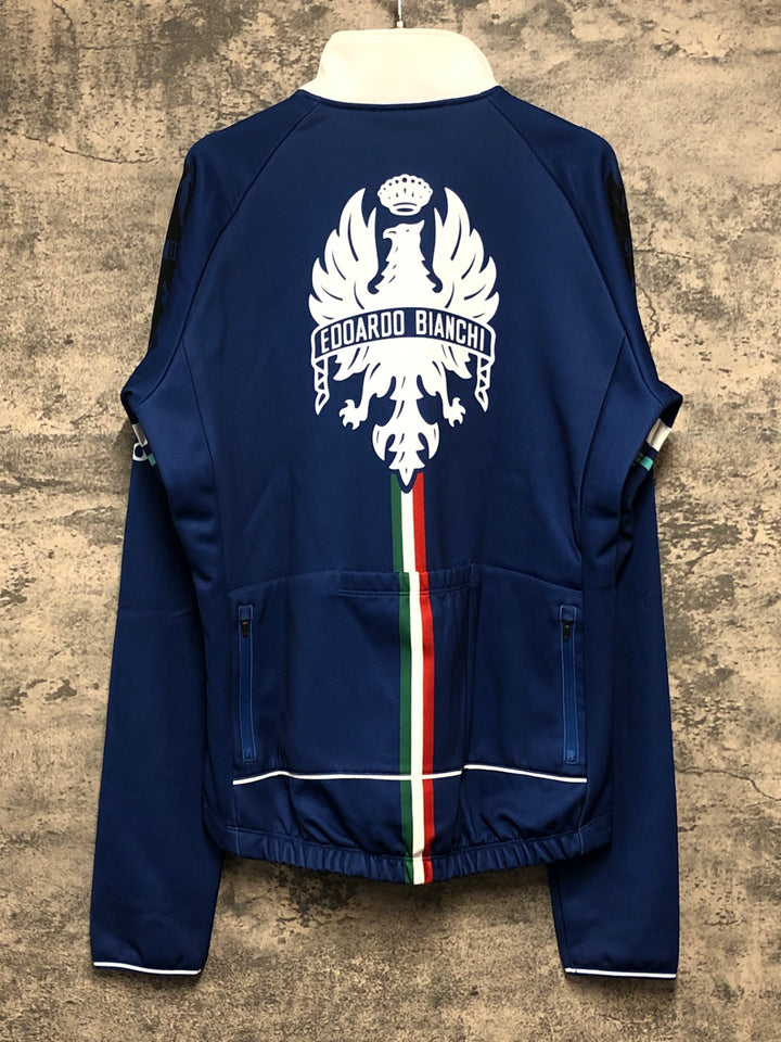 KJ356 ビアンキ Bianchi 長袖 サイクルジャケット 紺 L 裏起毛