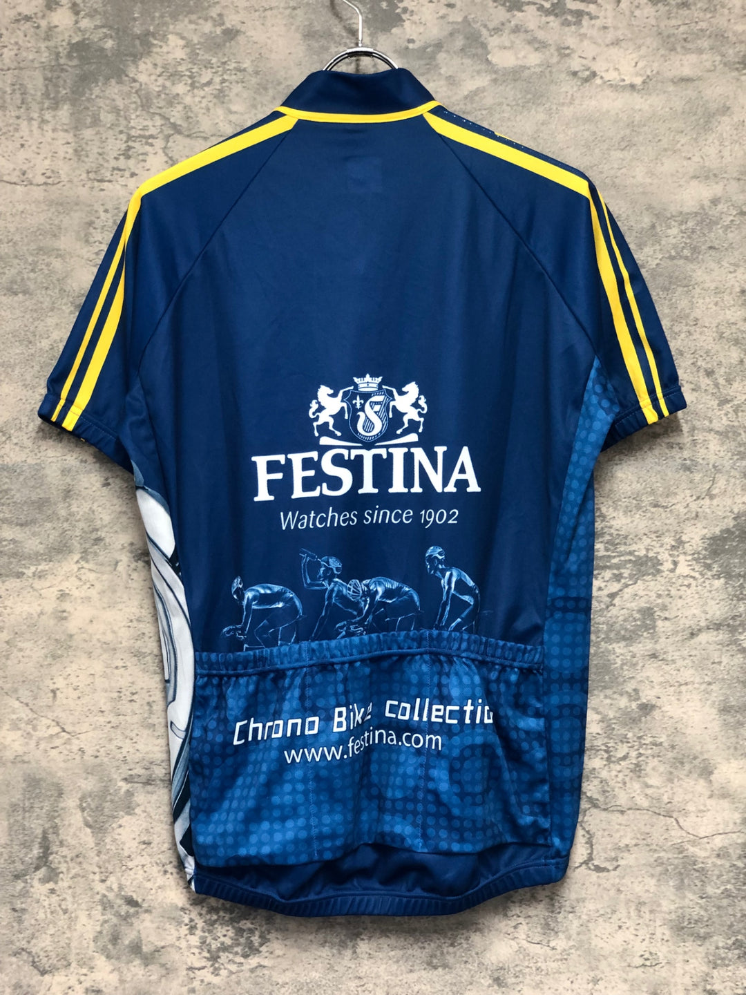 JJ497 サンティーニ Santini 半袖 サイクルジャージ ハーフジップ 青 L FESTINA