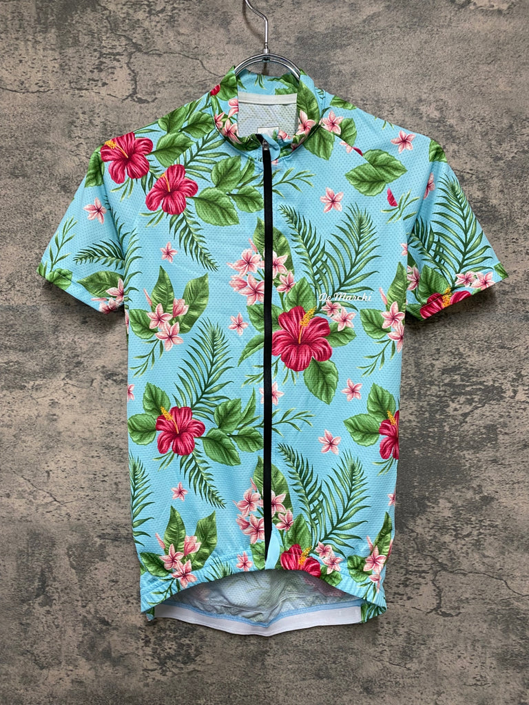 JE563 デマルキ De Marchi 半袖 サイクルジャージ 青 花柄 レディース