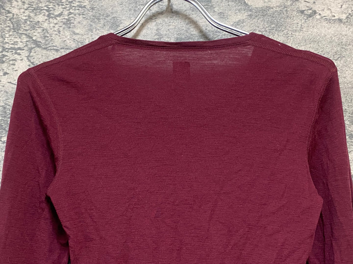 KL467 ラファ Rapha WOMEN'S MERINO BASE LAYER - LONG SLEEVE 長袖 ベースレイヤー バーガンディ XS ※動物の毛