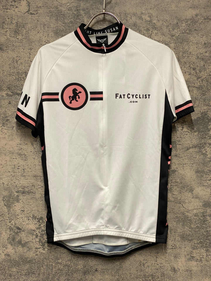 KI155 ツインシックス TWIN SIX 半袖 サイクルジャージ 白 S Fat Cyclist