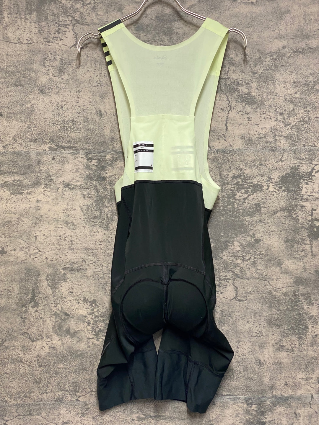 JM521 ラファ Rapha PRO TEAM BIB SHORTS Ⅱ LONG ビブショーツ 黒 黄緑 M ※パッド擦れ