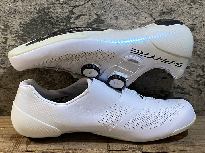 JY609 シマノ SHIMANO S-PHYRE RC9 SHRC903M W01 E ビンディングシューズ 3穴 BOA Li2 白 EU41
