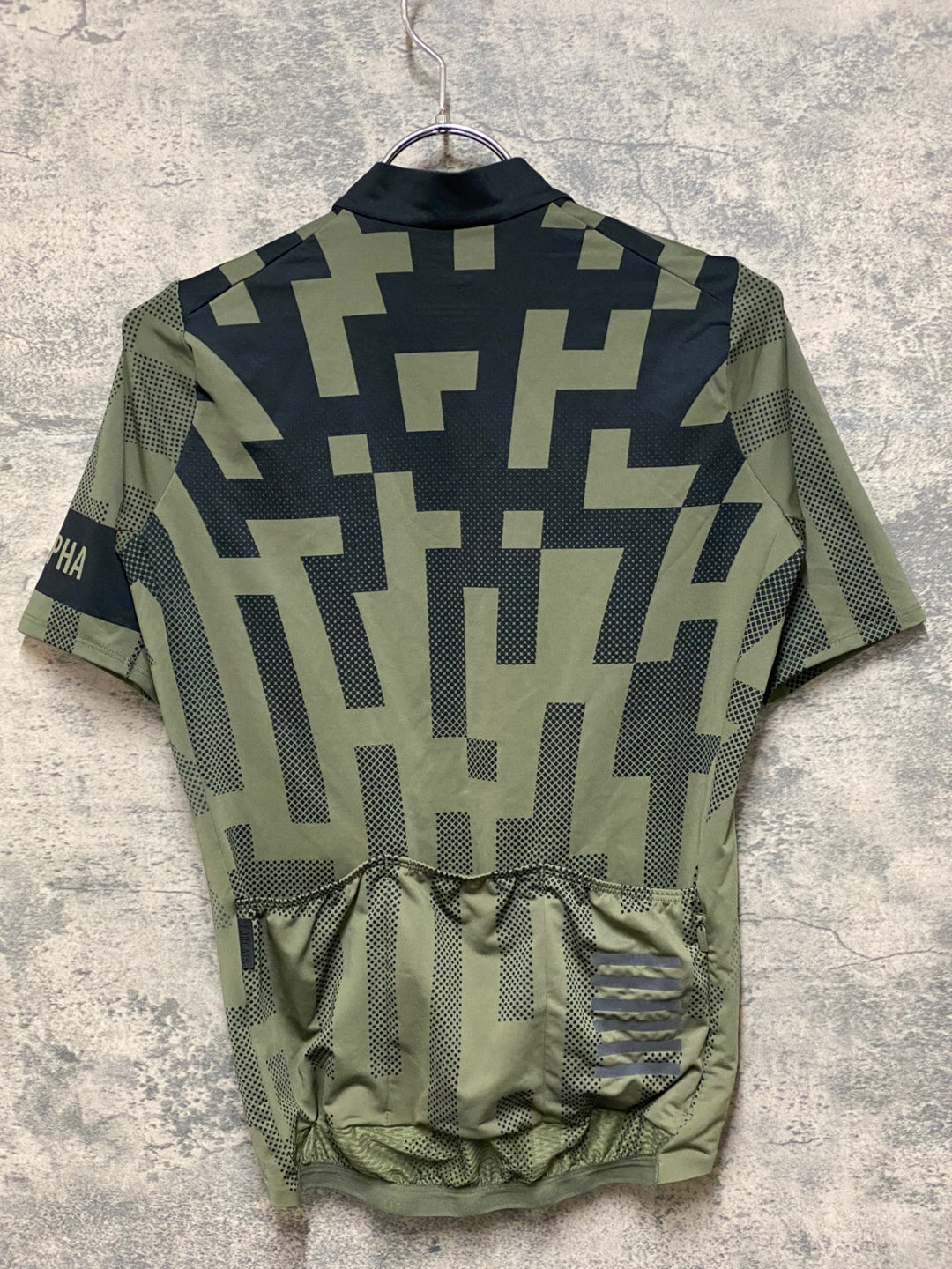 JQ502 ラファ Rapha PRO TEAM MIDWEIGHT JERSEY AERO BLOCK 半袖 サイクルジャージ 緑黒 S