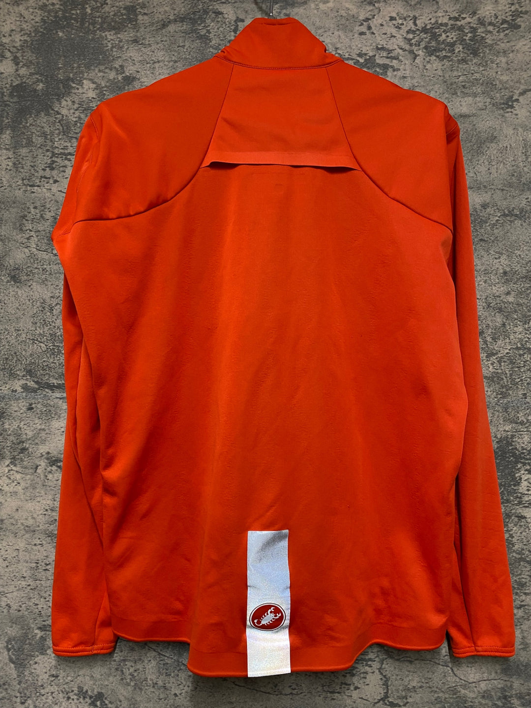 KE516 カステリ CASTELLI 長袖 サイクルジャージ オレンジ L 裏起毛 ※小穴