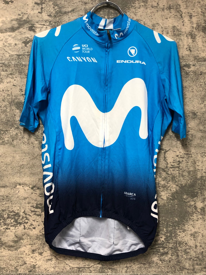 JS494 エンデュラ ENDURA 半袖 サイクルジャージ 水色 S movistar