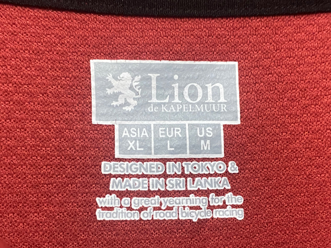 JQ004 リオンドカペルミュール Lion de KAPELMUUR 半袖 サイクルジャージ 赤 XL