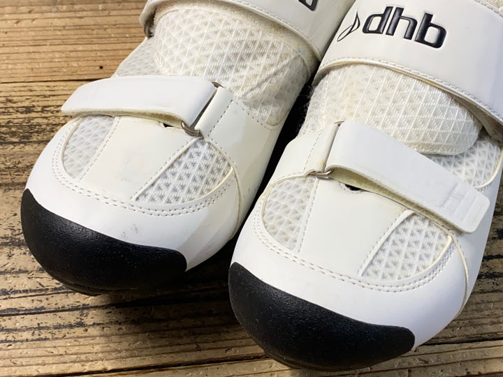 KH259 dhb TRINITY TRI ビンディングシューズ 2穴/3穴両対応 EU45 白 トライアスロン向け