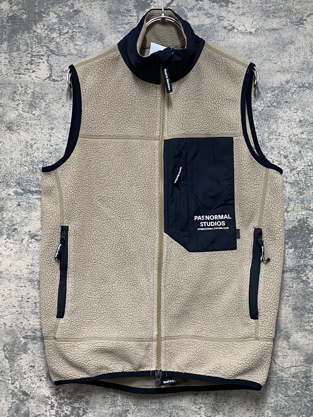 KF515 パスノーマルスタジオ PAS NORMAL STUDIOS Polartec Fleece Gilet サイクルベスト ジレ 茶 XS