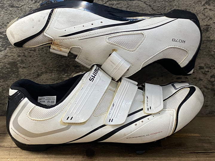 KE116 シマノ SHIMANO SH-R078 ビンディングシューズ 白 EU44 汚れあり