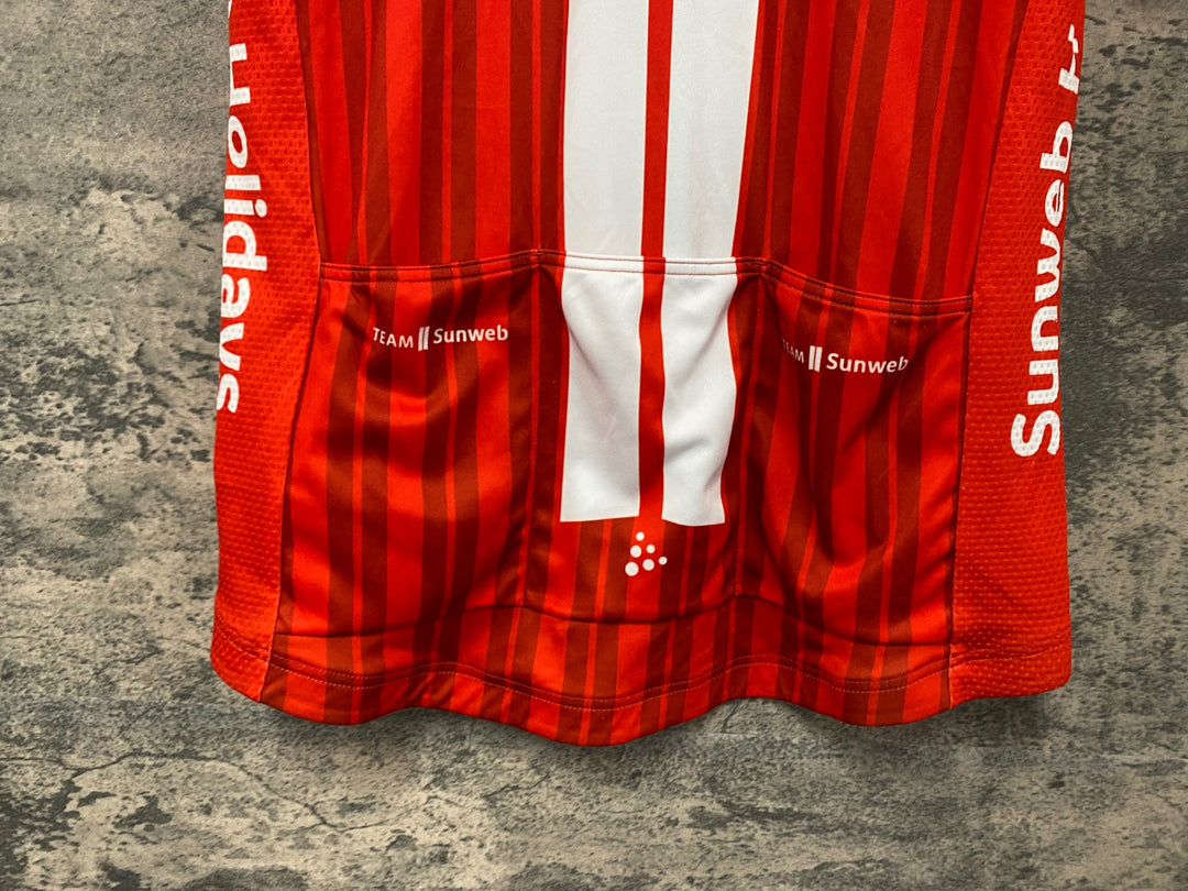 JF858 クラフト CRAFT 半袖 サイクルジャージ 赤 L Team Sunweb