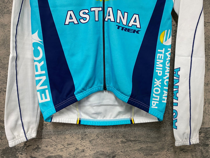 JG896 トレック TREK 長袖 サイクルジャージ 白青 M 裏起毛 ASTANA