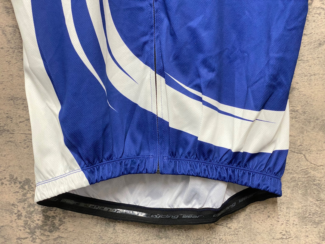 KB077 シマノ SHIMANO 半袖 サイクルジャージ 白 青 L
