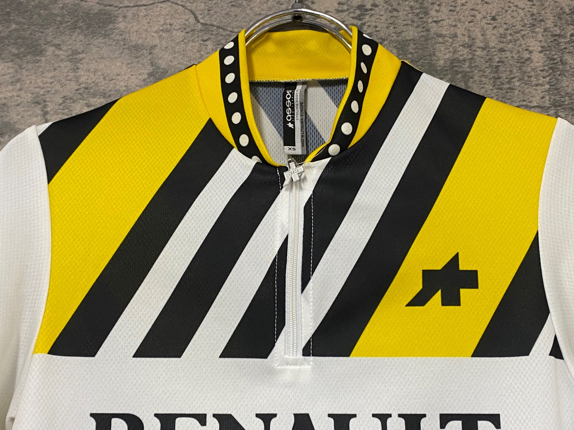 JG893 アソス assos 半袖サイクルジャージ 白黄 XS RENAULT elf