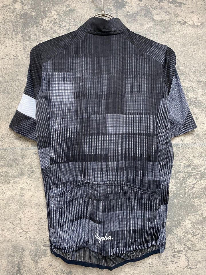 JN423 ラファ Rapha WOMEN'S FLYWEIGHT JERSEY - PRINTS 半袖 サイクルジャージ 黒 S