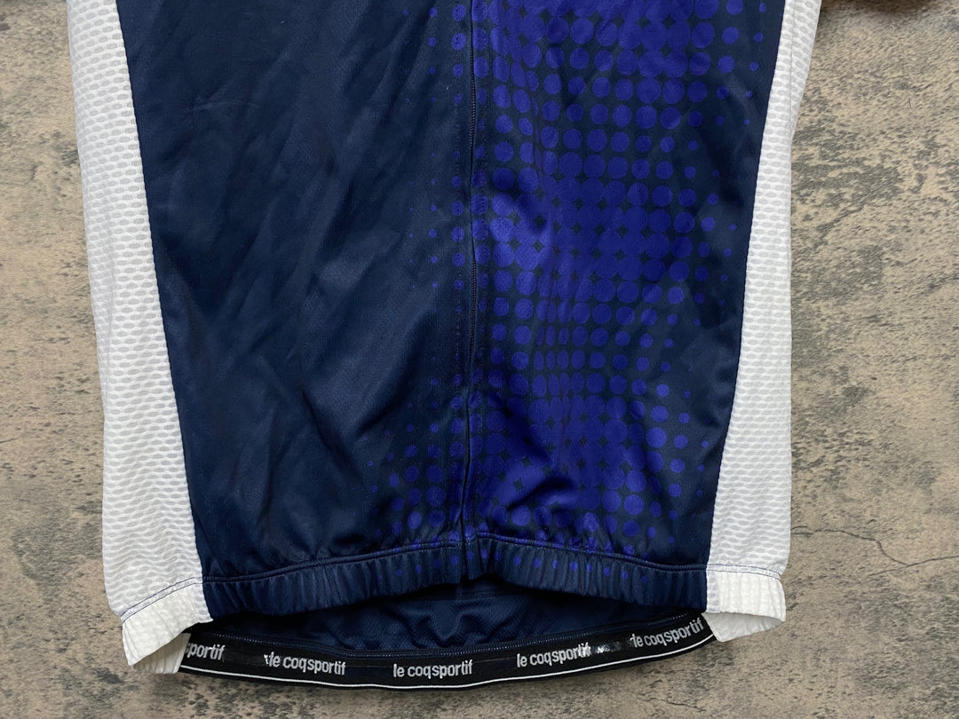 KC847 ルコックスポルティフ le coq sportif 半袖 サイクルジャージ 紺 L