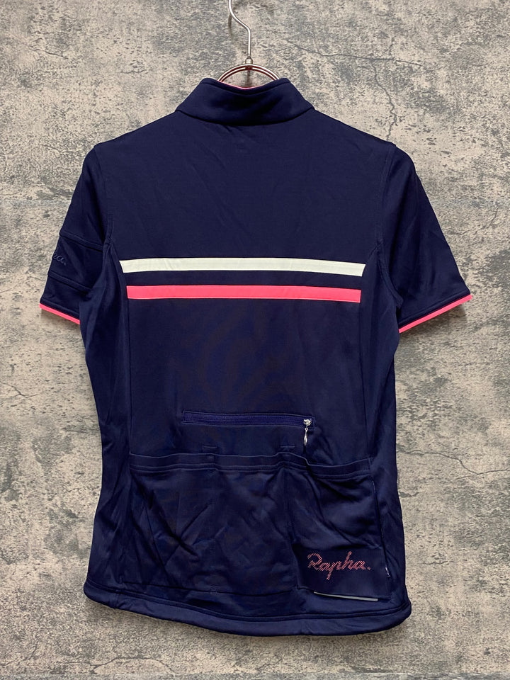 JY132 ラファ Rapha WOMEN'S SHORT SLEEVE BREVET JERSEY 半袖 サイクルジャージ レディース 紺 S