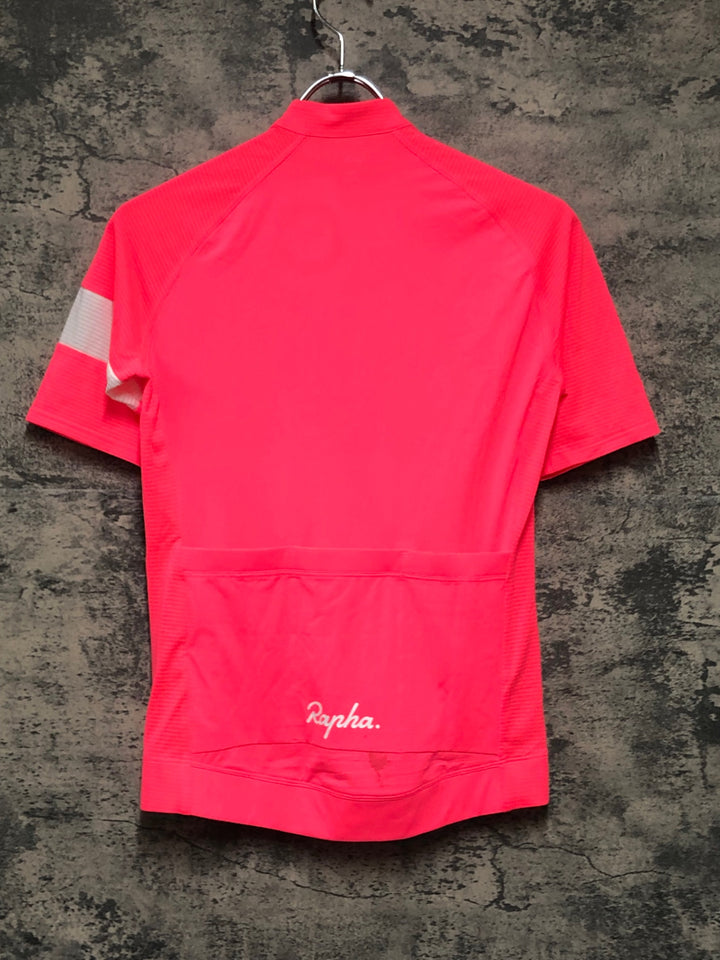 KM158 ラファ Rapha WOMEN'S CORE LIGHTWEIGHT JERSEY 半袖 サイクルジャージ ピンク XS ※汚れ