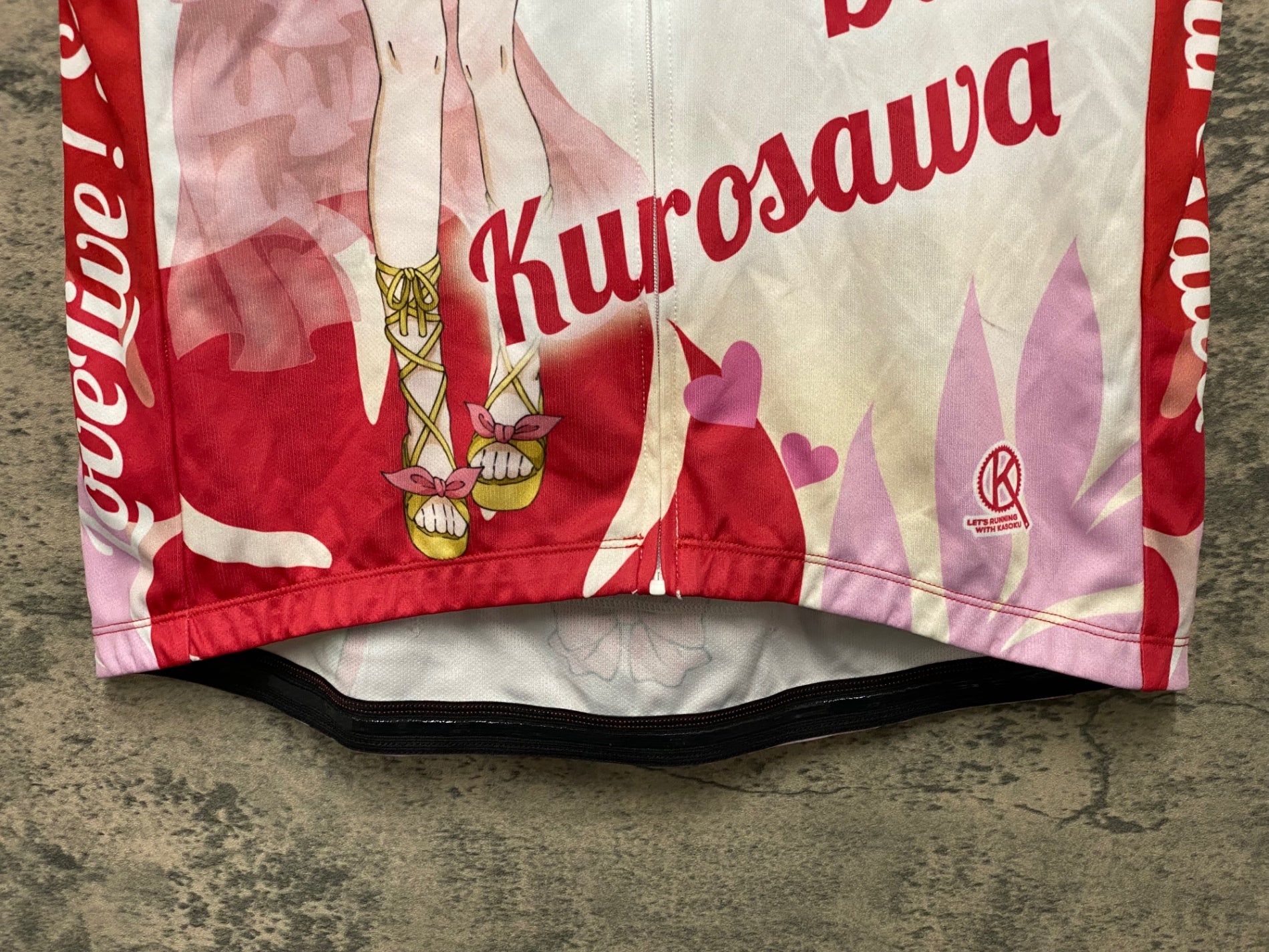 KG889 アウローラ AURORA 半袖 サイクルジャージ 白 赤 XL ラブライブ