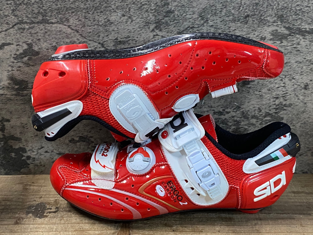 JV463 シディ SIDI エルゴ2 カーボン ERGO 2 CARBON ビンディングシューズ EU41.5 赤 3穴