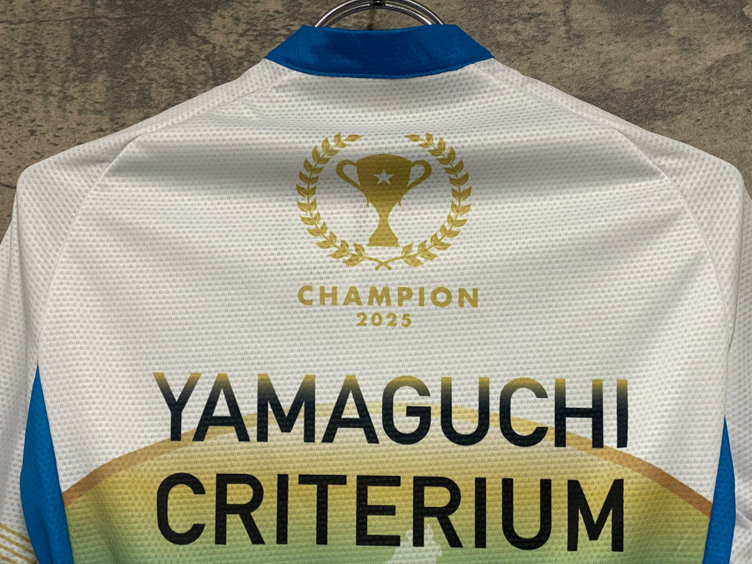 JV162 ウェイブワン WAVE ONE 半袖 サイクルジャージ 白 M YMAGUCHI CRITERIUM