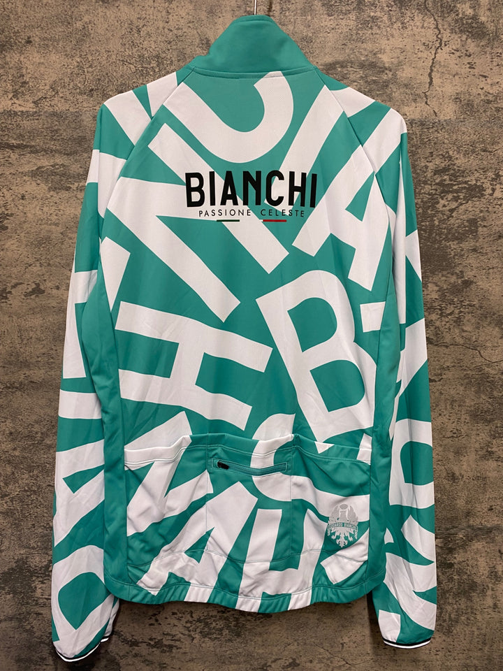 KD338 ビアンキ BIANCHI 長袖 サイクルジャージ 白 チェレステ L