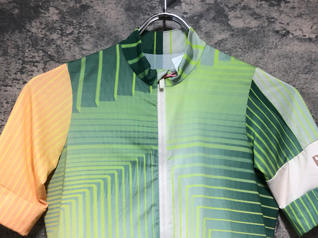 KM134 ラファ Rapha TUNNEL VISION W PT JERSEY 半袖 サイクルジャージ 緑 XS
