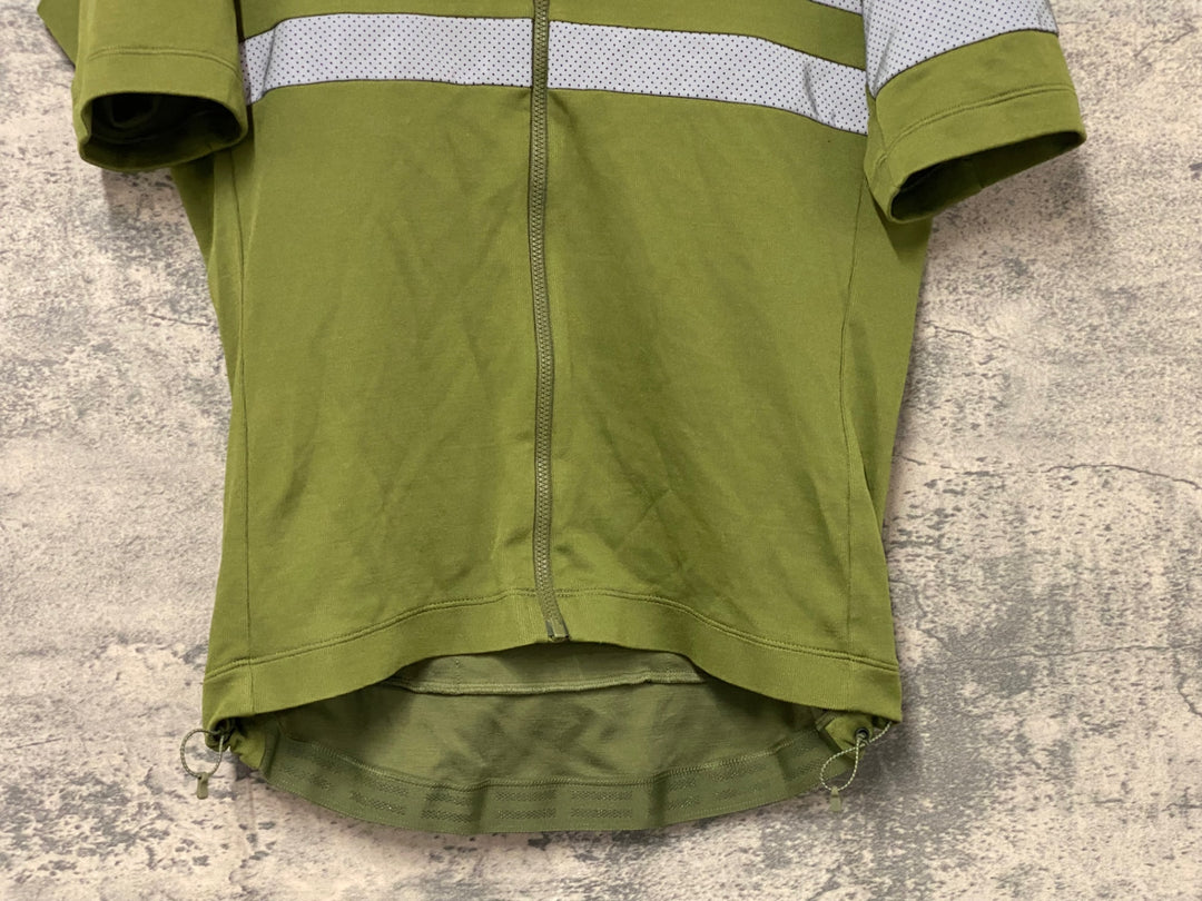 KJ110 ラファ Rapha MEN'S BREVET JERSEY 半袖 サイクルジャージ オリーブ L