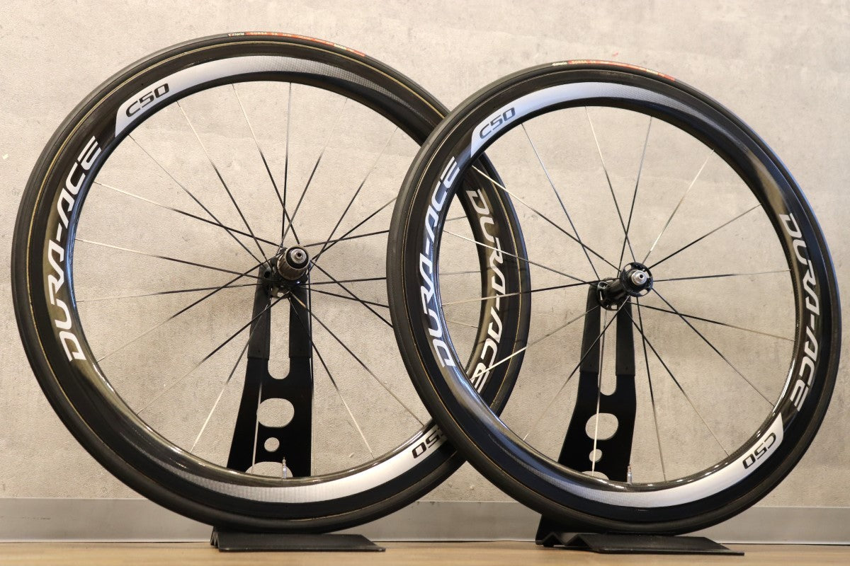 シマノ SHIMANO デュラエース DURA-ACE WH-9000 C50 TU カーボン チューブラー ホイールセット シマノ 12/11S  ワイドリム 24mm 【さいたま浦和店】