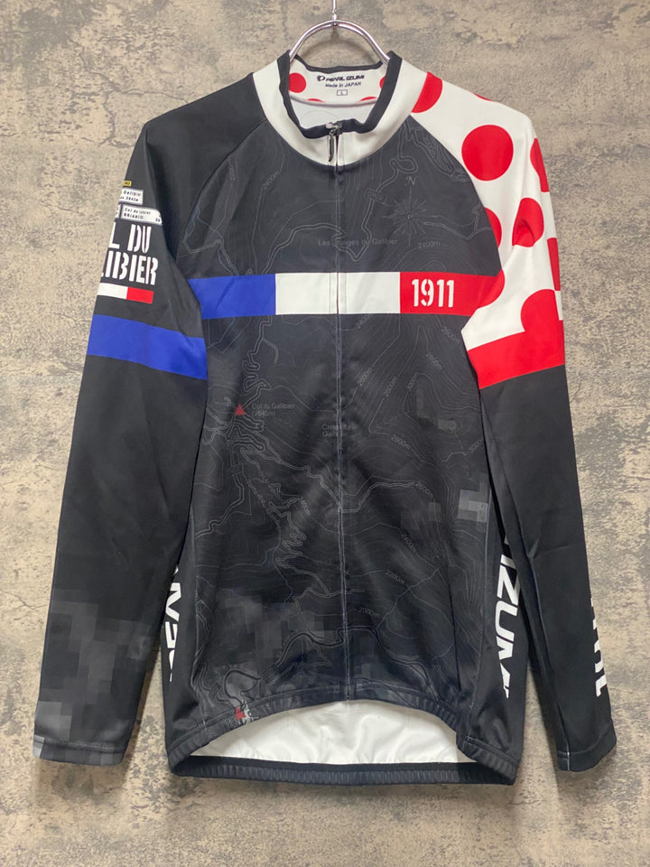 KD958 パールイズミ PEARL iZUMi 長袖 サイクルジャージ 黒 白 L 裏起毛