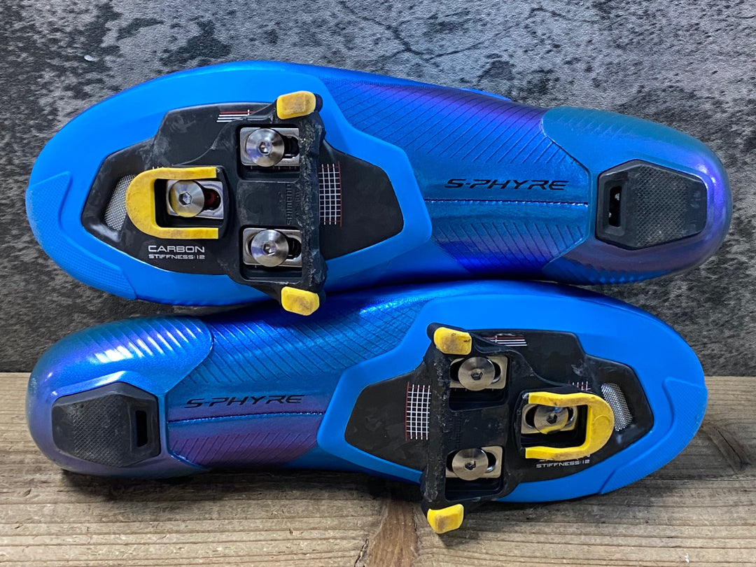KD185 シマノ SHIMANO エスファイア S-PHYRE SH-RC903M B01E ビンディングシューズ EU41 WIDE 3穴 青