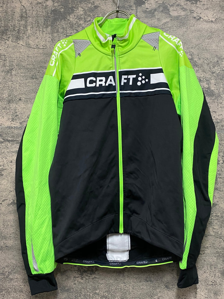 JS991 クラフト CRAFT 長袖 サイクルジャケット 黄緑 黒 M 裏起毛
