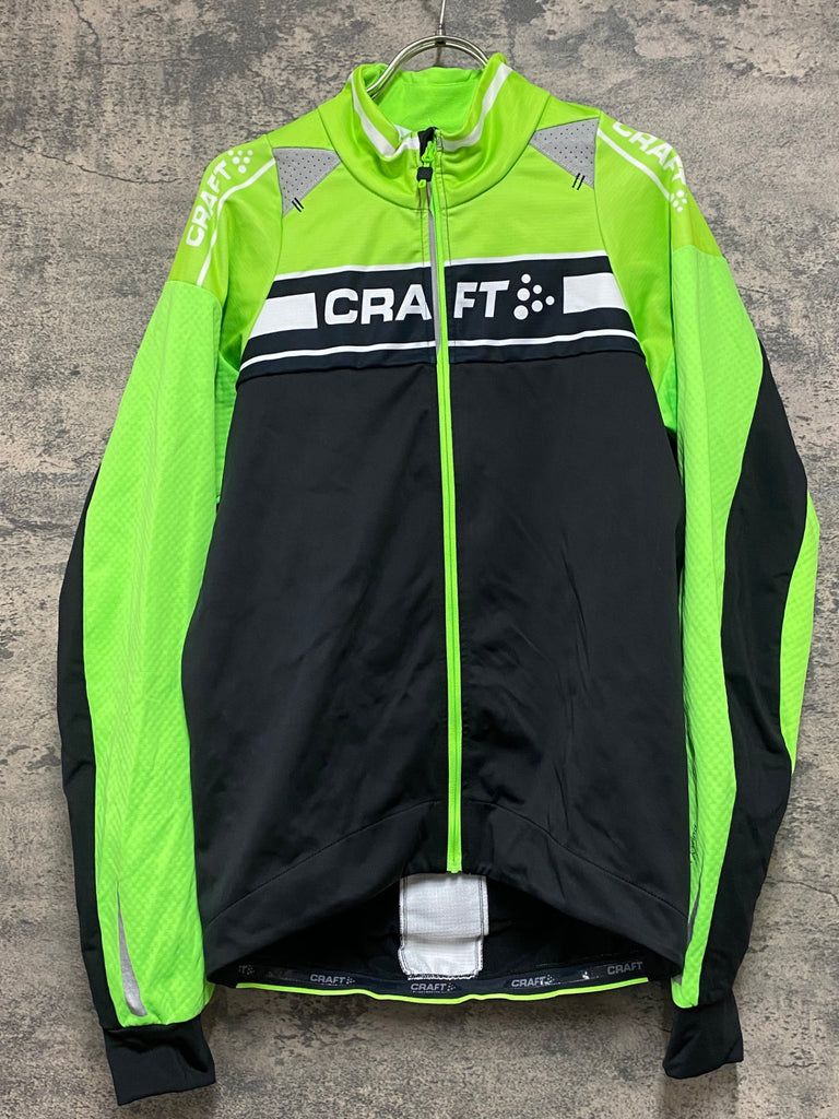 JS991 クラフト CRAFT 長袖 サイクルジャケット 黄緑 黒 M 裏起毛