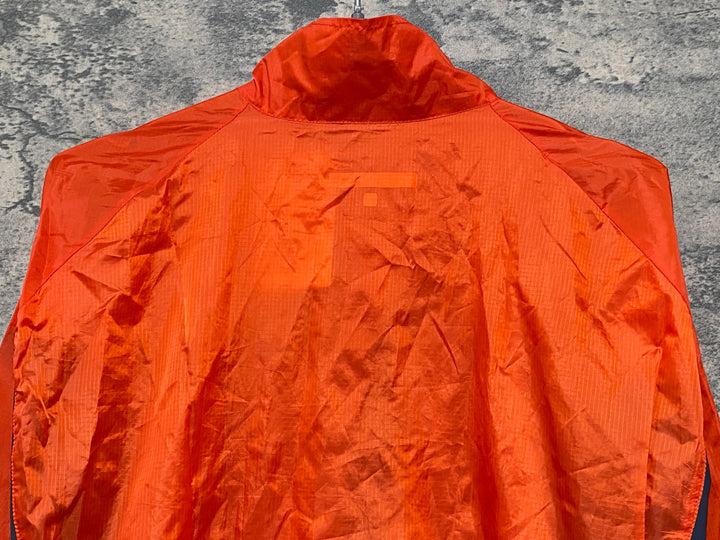 KE515 カステリ CASTELLI 長袖 ウィンドブレーカー オレンジ 黒 L