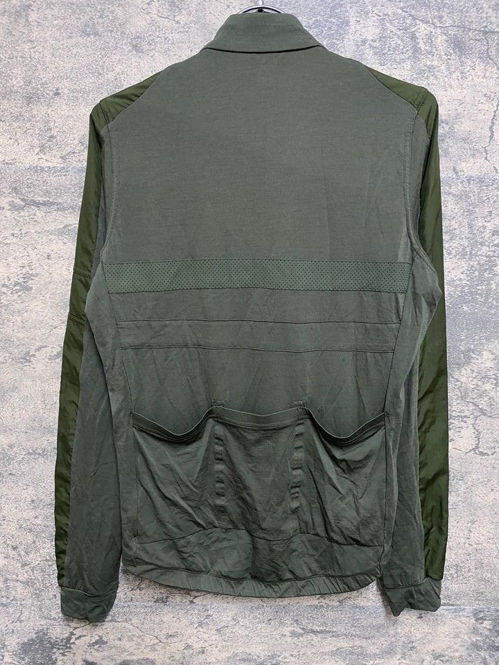 JQ364 ラファ Rapha LONG SLEEVE BREVET WINDBLOCK JERSEY 長袖 サイクルジャージ 緑 S