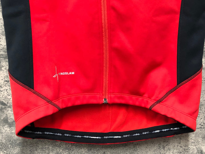 JE128 DHB サイクルベスト ジレ 裏起毛 赤 XS