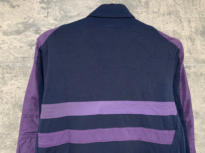 JY823 ラファ Rapha LONG SLEEVE BREVET WINDBLOCK JERSEY 長袖 サイクルジャージ 黒 パープル S
