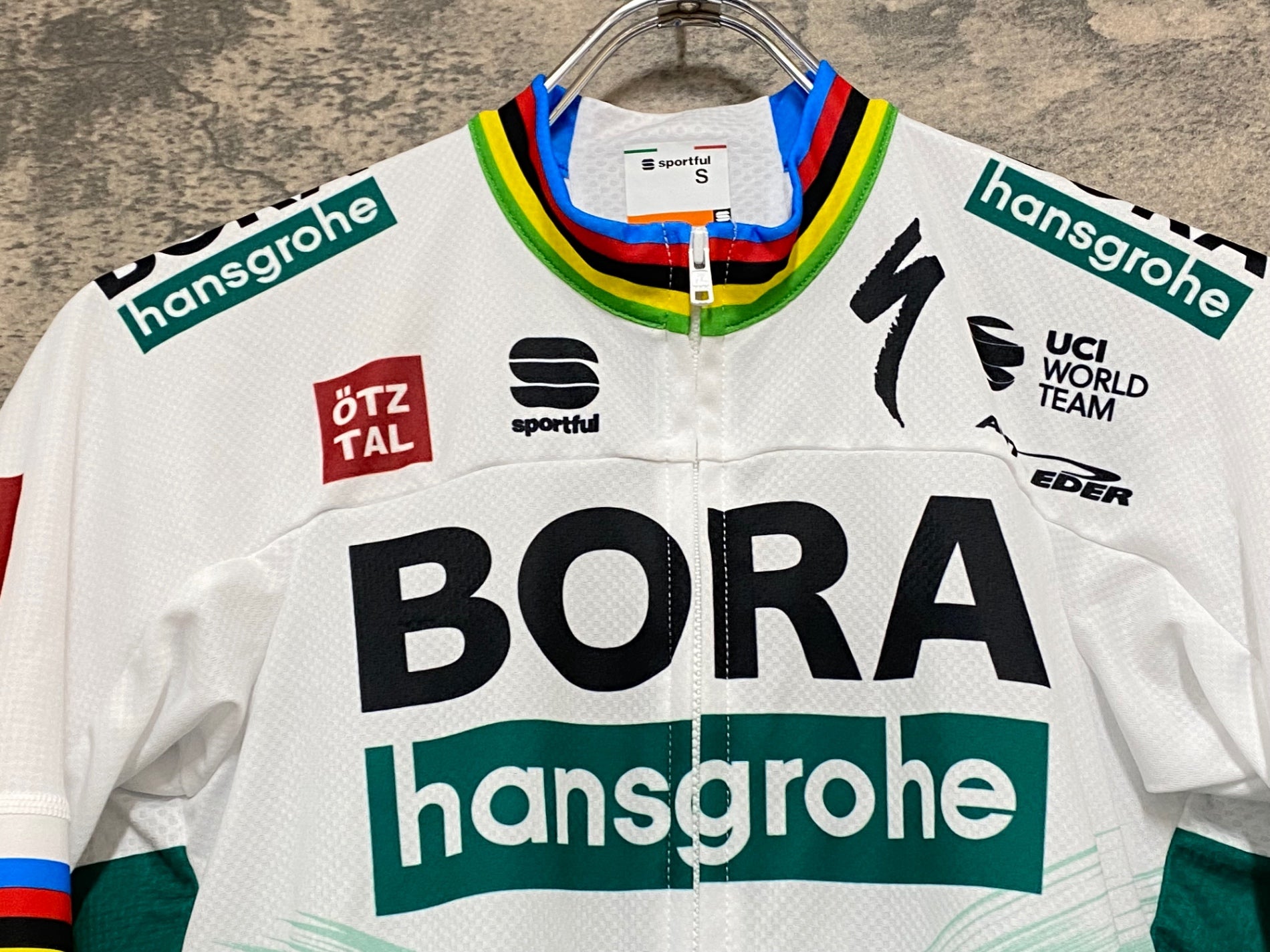 JZ564 スポーツフル sportful 半袖 サイクルジャージ 白緑 S BORA