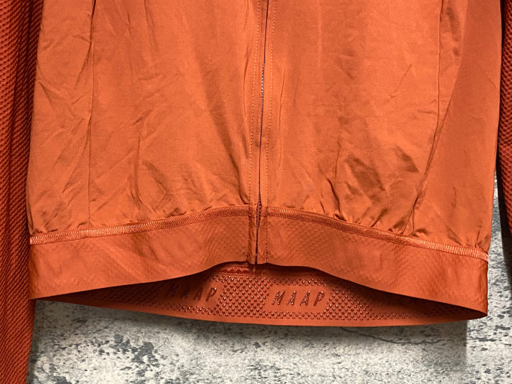 KQ979 マープ MAAP PRO FIT JERSEY 長袖 サイクルジャージ 茶 XL