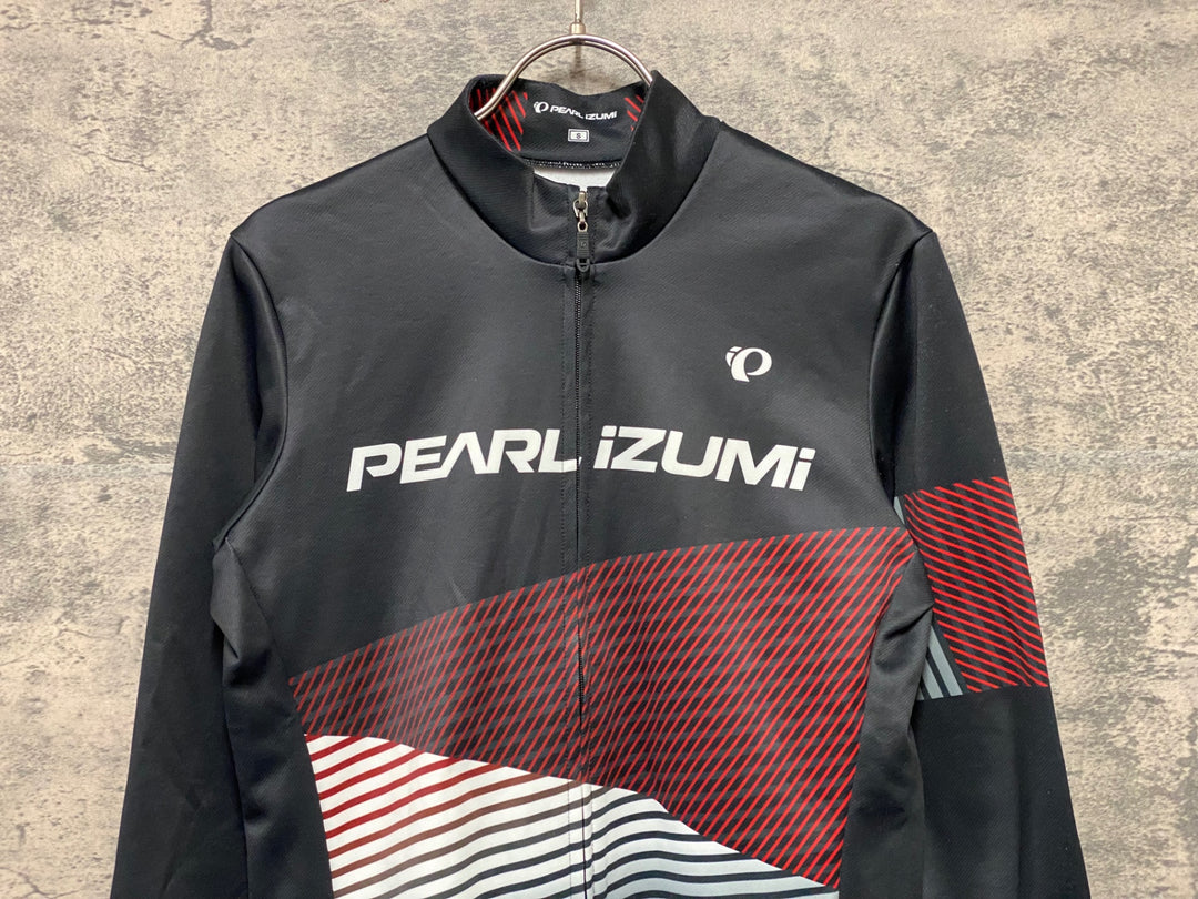 KF004 パールイズミ PEARL iZUMi 長袖サイクルジャージ 黒赤白 S 裏起毛