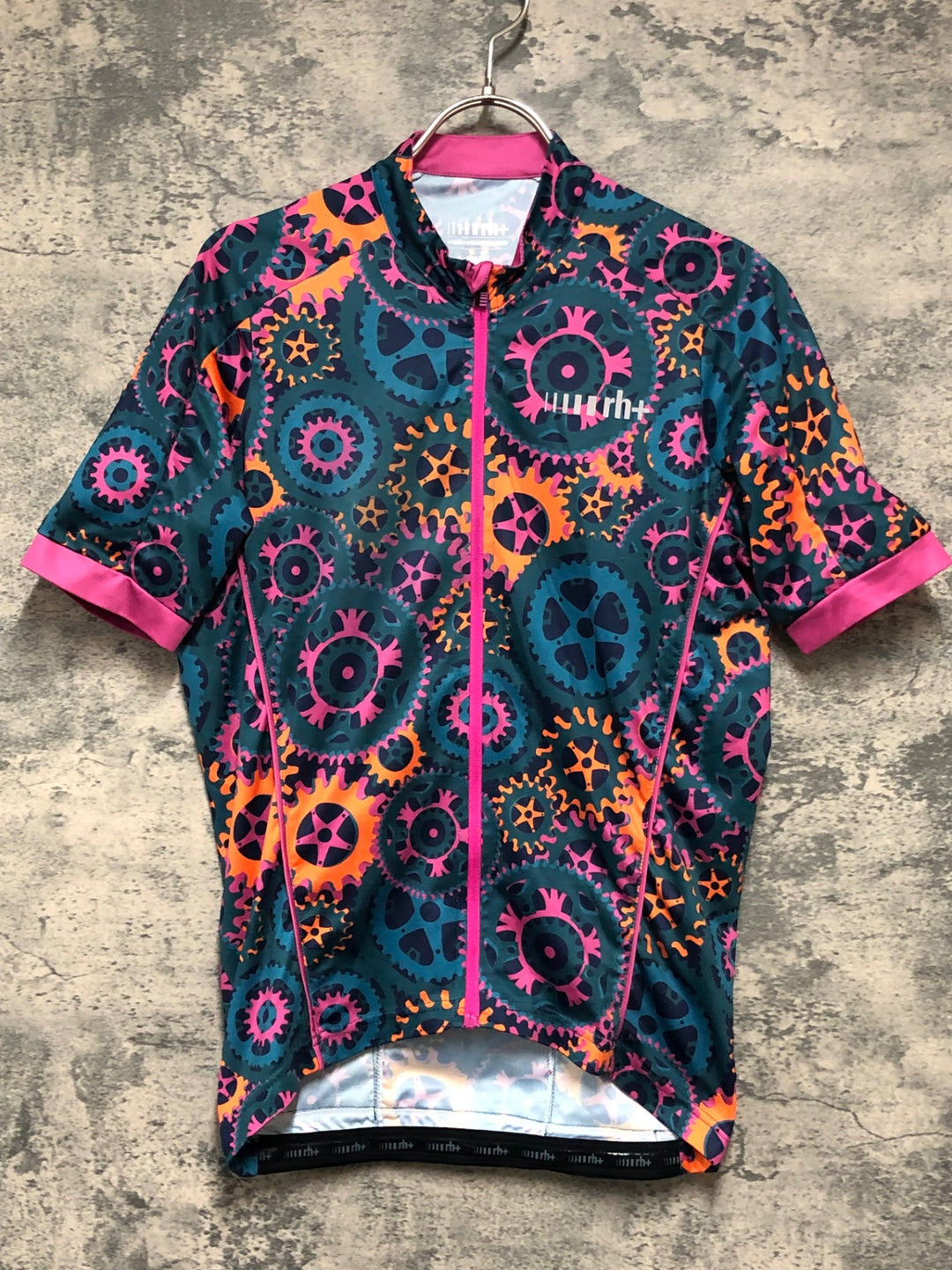 KD758 rh+ 半袖 サイクルジャージ 総柄 USA-XS