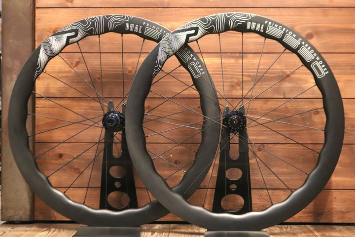 プリンストンカーボンワークス PRINCETON CARBON WORKS DUAL5550 カーボン チューブレス ホイールセット シマノ 11/12S 22C 【東京南麻布店】