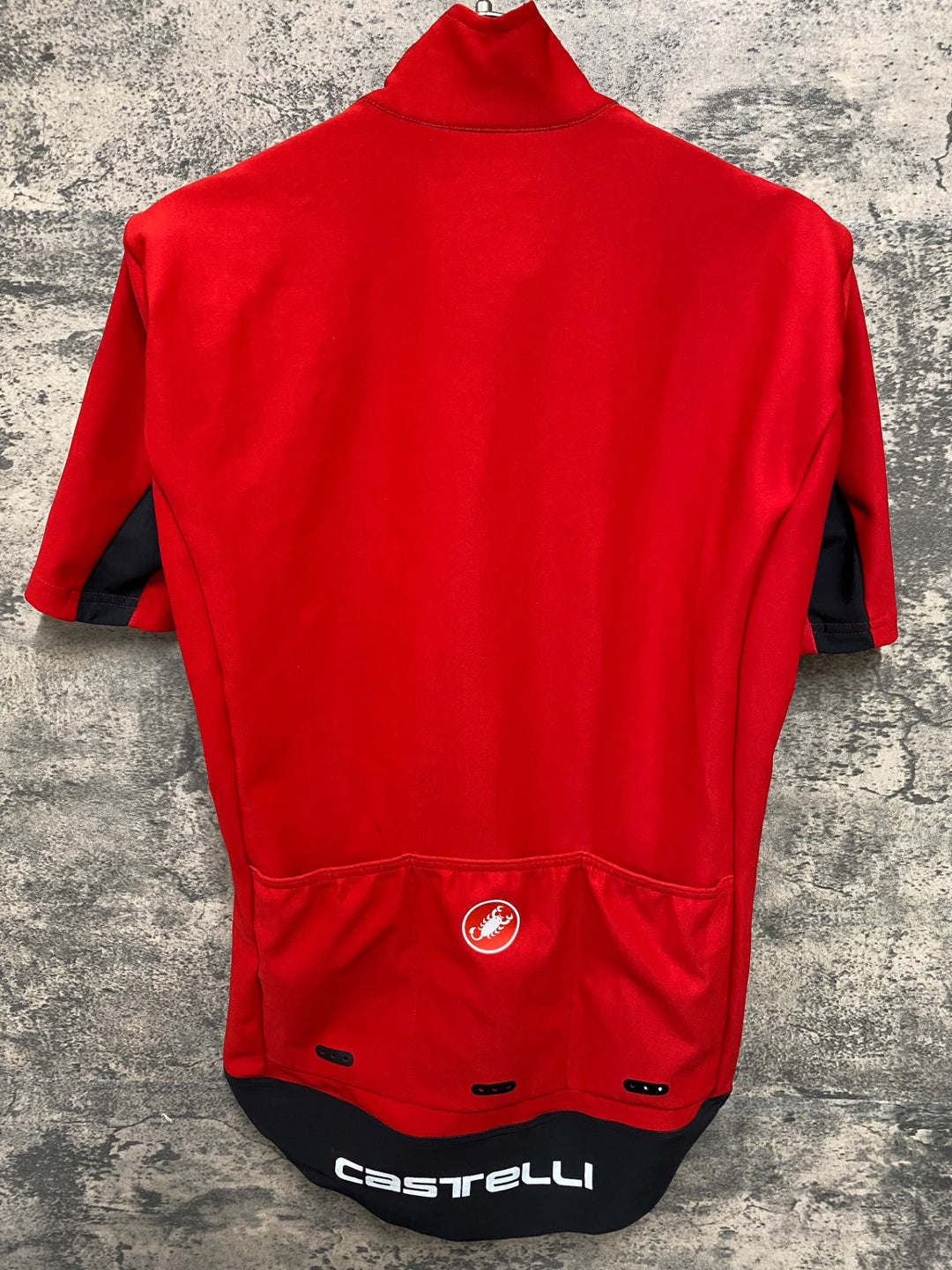 KF631 カステリ CASTELLI ロッソコルサ ROSSO CORSA perfetto 半袖 サイクルジャージ 赤 S GORE WINDSTOPPER