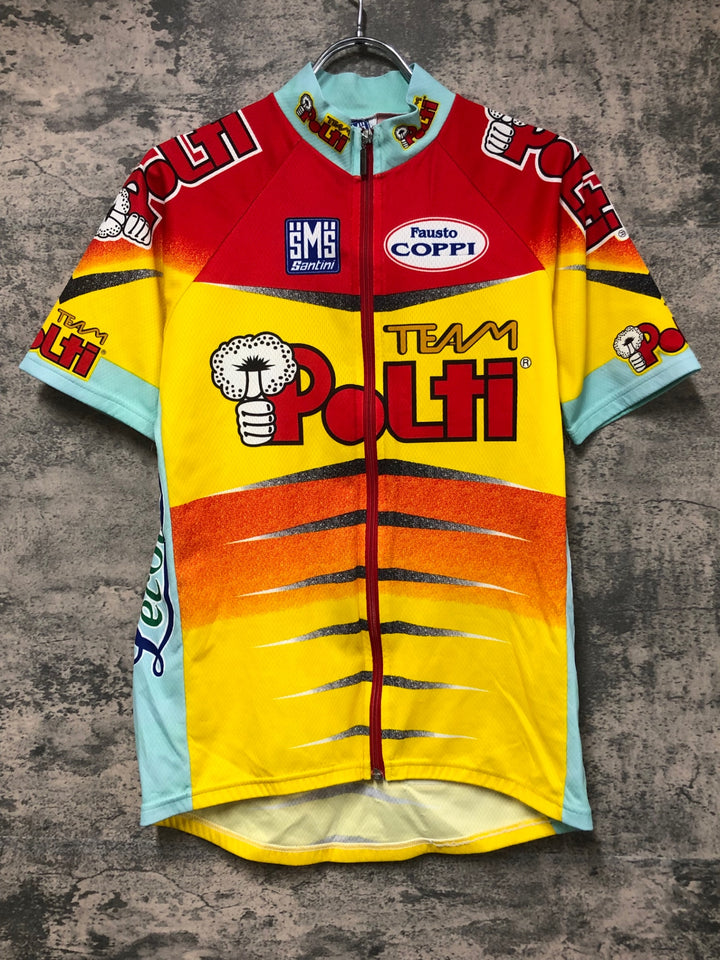 JV746 サンティーニ Santini TEAM POLTI 半袖サイクルジャージ 黄 L