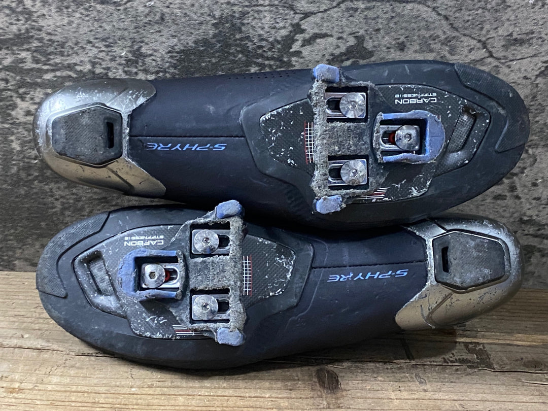 KI699 シマノ SHIMANO S-PHYRE SH-RC902M L01 E ビンディングシューズ EU43.5 3穴 黒