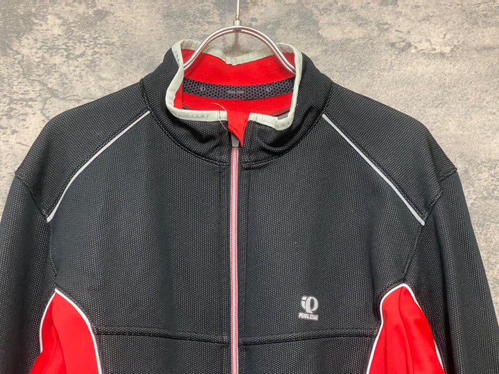 KK061 パールイズミ PEARL iZUMi サイクルジャケット 黒赤 XL 裏起毛 WIND BREAK