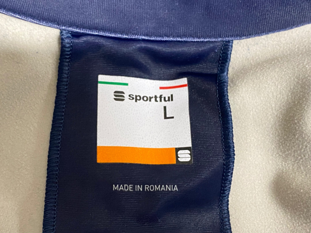 KJ810 スポーツフル sportful 長袖 サイクルジャケット 黃 紺 L 裏起毛 SAXO BANK WINDSTOPPER