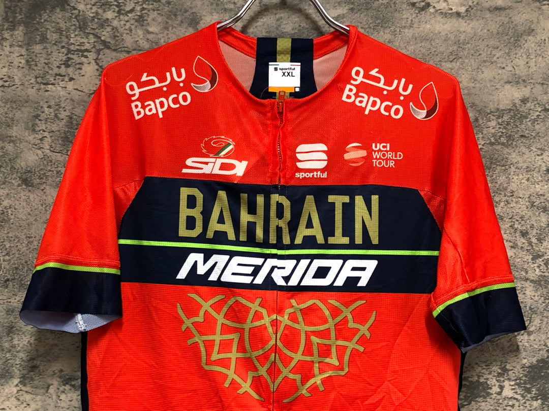 KE187 スポーツフル sportful 半袖 サイクルジャージ 赤 XXL BAHRAIN MERIDA