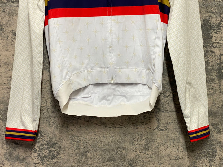 KN956 ラファ Rapha L/S CORE JERSEY WIGGINS 長袖 サイクルジャージ 白 S 裏起毛
