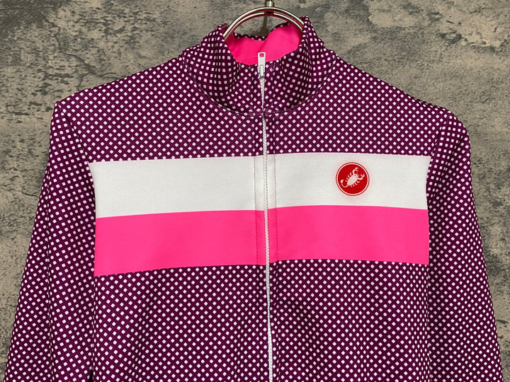 JN496 カステリ CASTELLI 長袖 サイクルジャージ ピンク XS 裏起毛